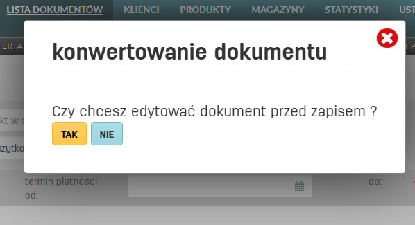 Edycja konwertowanego dokumentu na faktury.pl