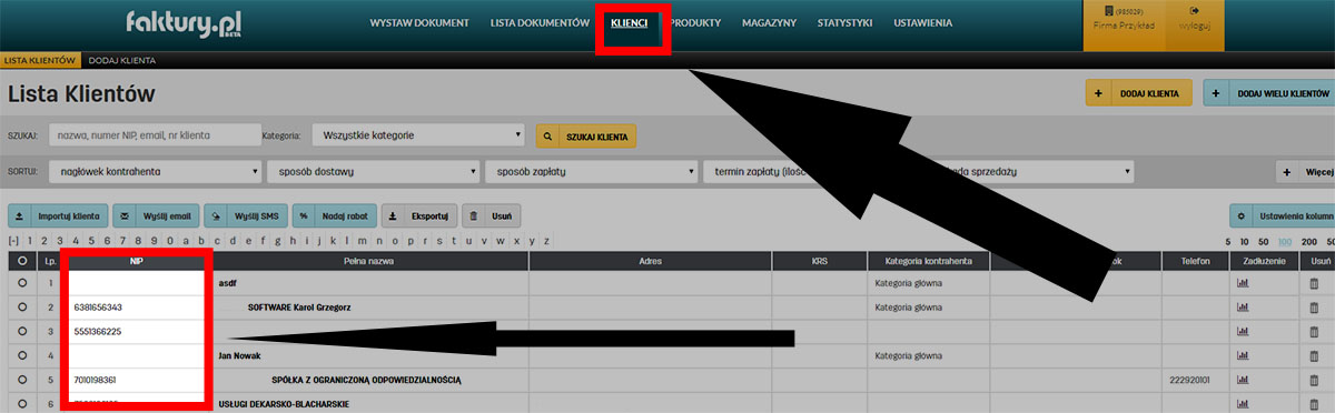 Zmiana danych kontrahenta zapisanego w bazie programu faktury.pl