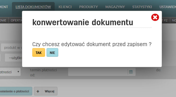 Konwertowanie dokumentów na inny typ w faktury.pl