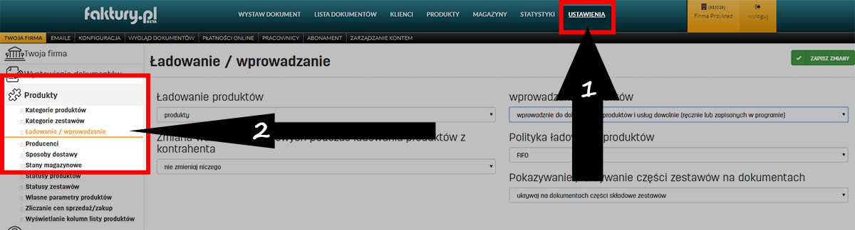 Edycja ustawień wyświetlania kompletów w serwisie faktury.pl Ustawienia wyświetlania zestawów / kompletów na faktury.pl