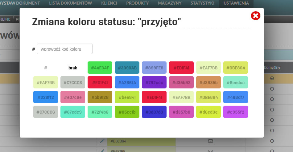 Własne kolory dla status&oacute;w zestaw&oacute;w