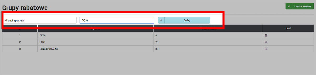 Dodawanie grupy rabatowej w programie faktury.pl